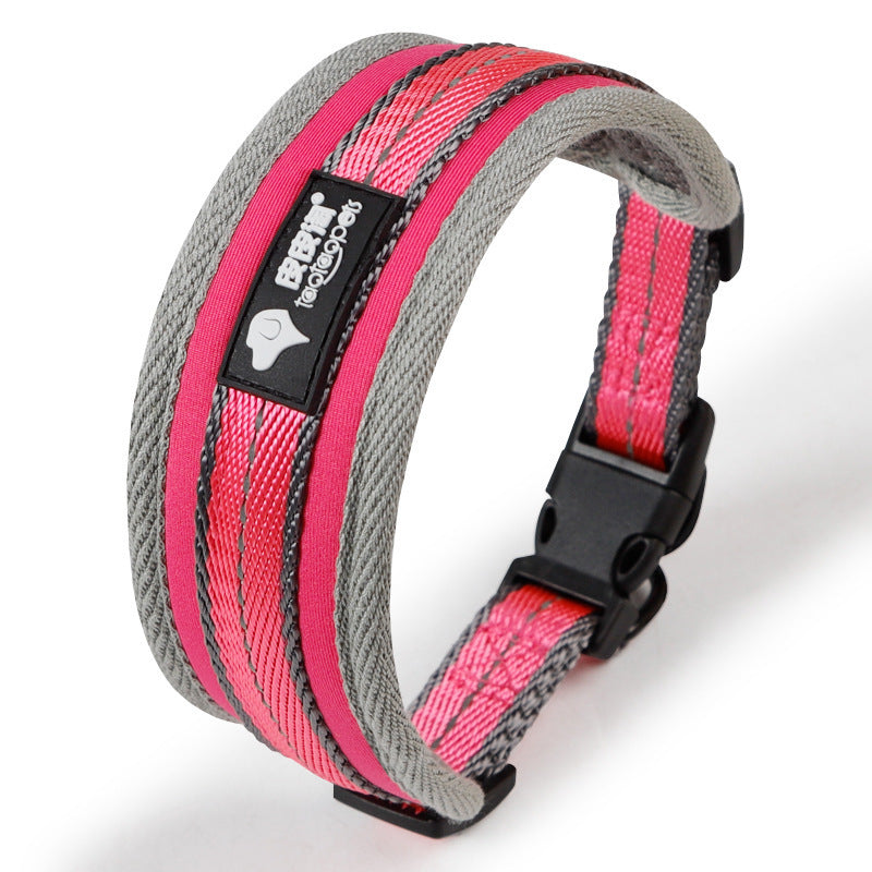 JMT-309322 Durable Lycra Dog Collar in Green, Orange, and Rose Red for All Seasons - Size S, M, L Available