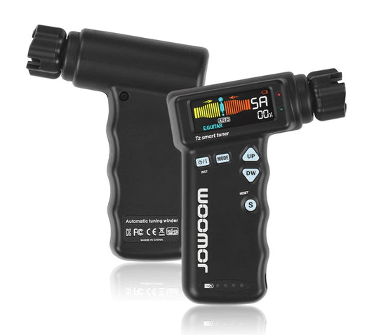 JMT-309834 2-in-1 Smart Guitar Tuner with String Winder for Acoustic, Electric, and Ukulele Players