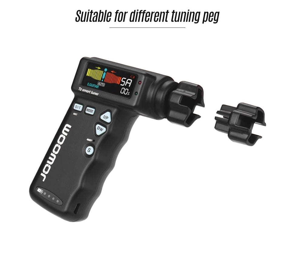 JMT-309834 2-in-1 Smart Guitar Tuner with String Winder for Acoustic, Electric, and Ukulele Players