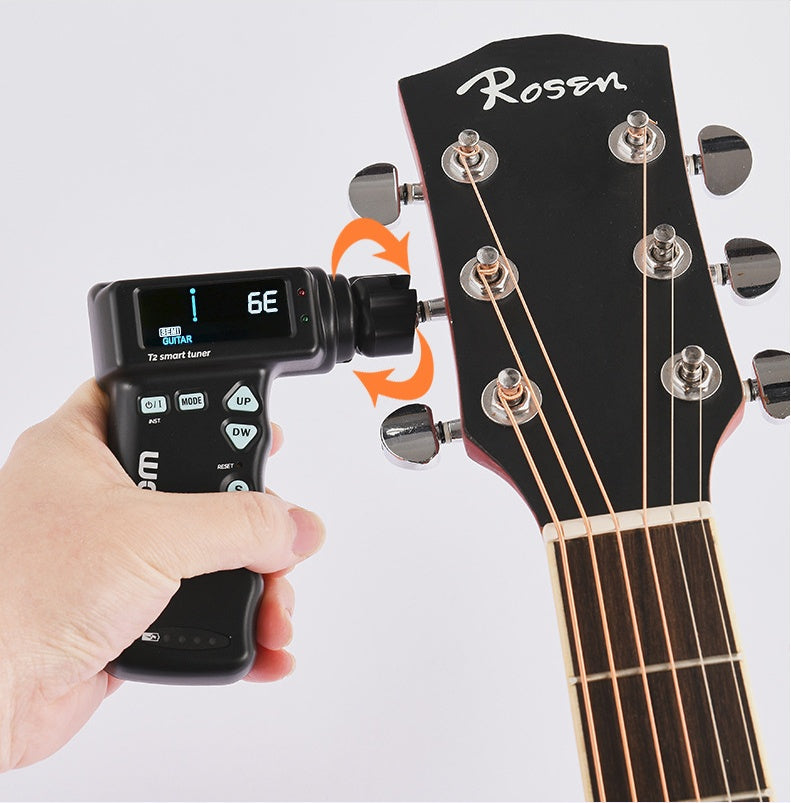JMT-309834 2-in-1 Smart Guitar Tuner with String Winder for Acoustic, Electric, and Ukulele Players