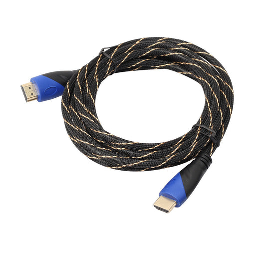 JMT-309834 Blue Black Video Cable with Black and Gold Connectors - Male to Male Adapter, Available in Multiple Lengths