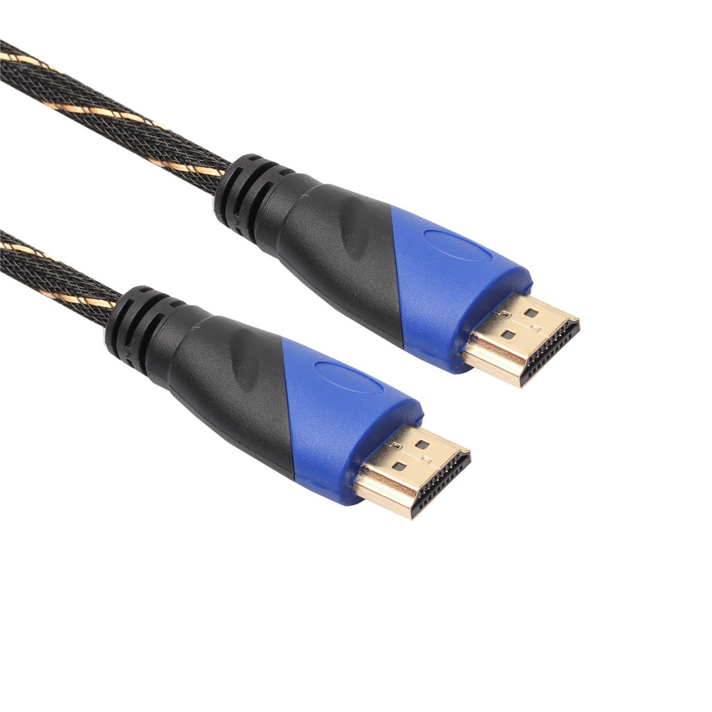 JMT-309834 Blue Black Video Cable with Black and Gold Connectors - Male to Male Adapter, Available in Multiple Lengths