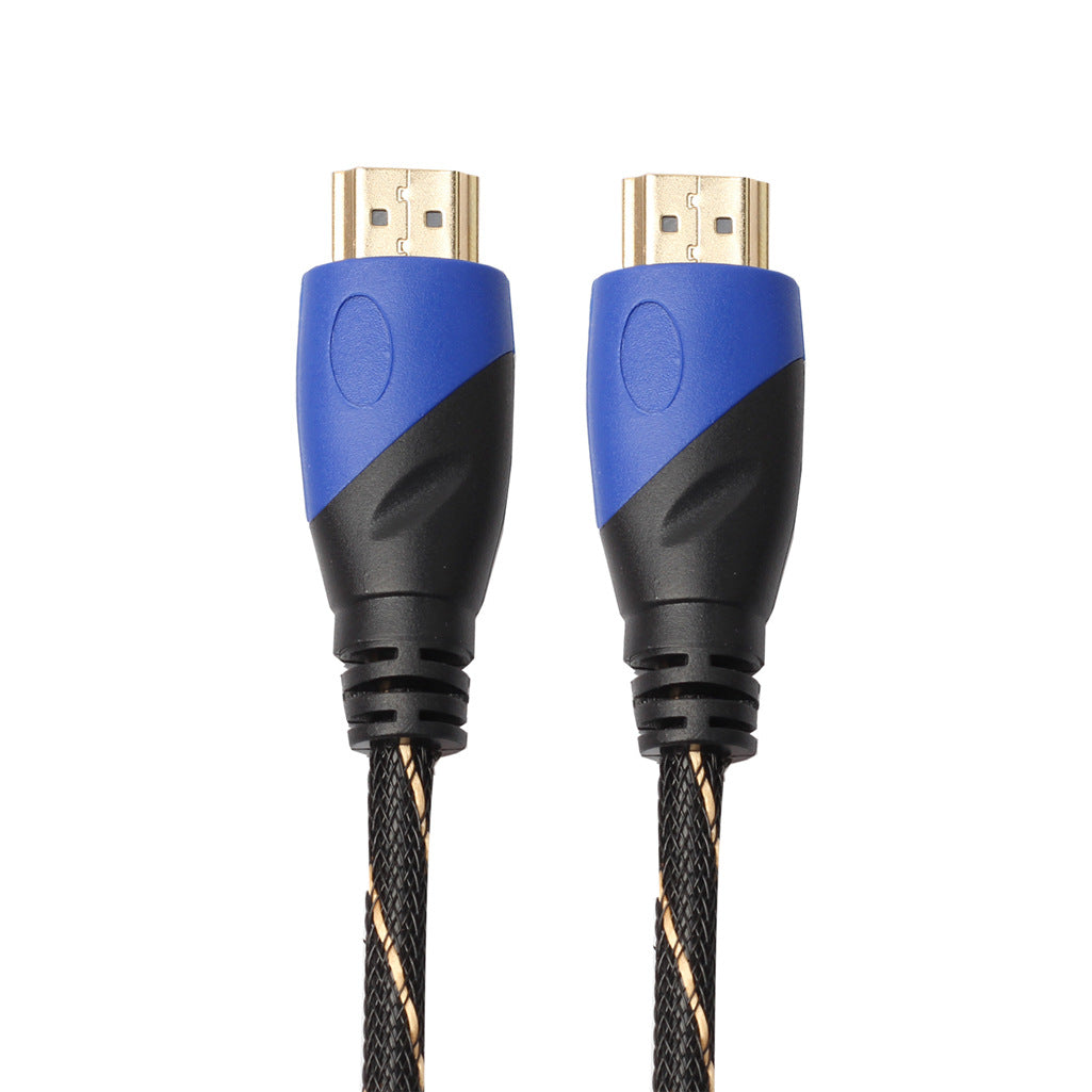 JMT-309834 Blue Black Video Cable with Black and Gold Connectors - Male to Male Adapter, Available in Multiple Lengths