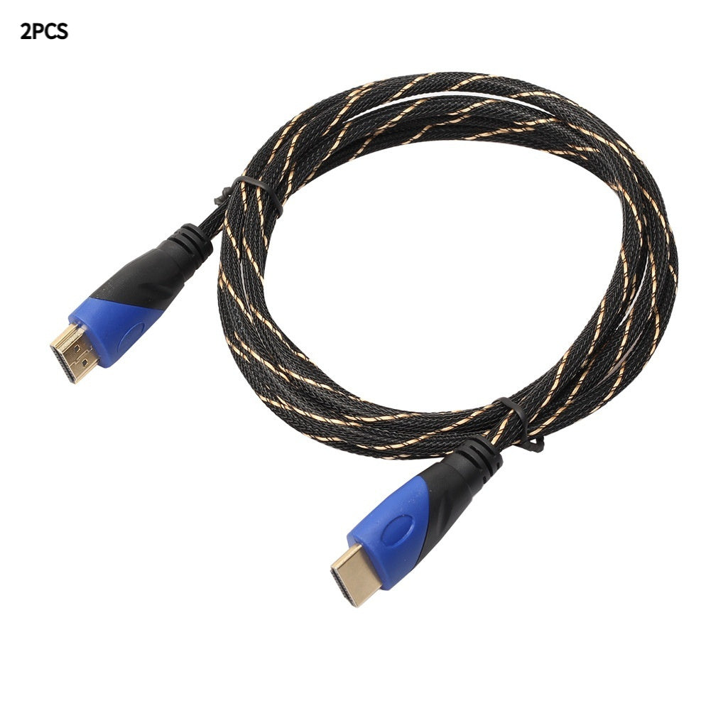JMT-309834 Blue Black Video Cable with Black and Gold Connectors - Male to Male Adapter, Available in Multiple Lengths