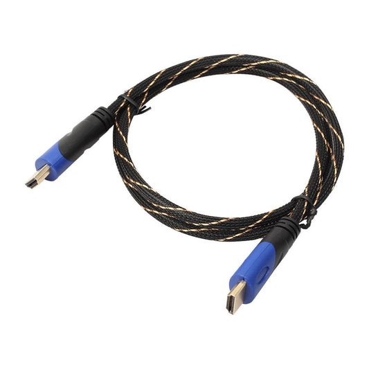 JMT-309834 Blue Black Video Cable with Black and Gold Connectors - Male to Male Adapter, Available in Multiple Lengths