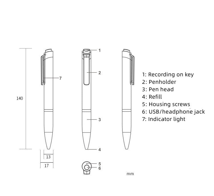 JMT-309834 High-Definition Digital One-Button Recording Pen for Conference and Interviews