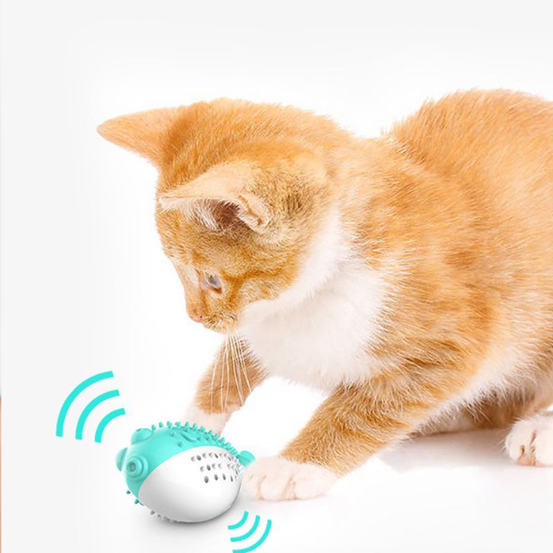 JMT-309898 Silicone Cat Chew Toy with Fish Design - Interactive Teaser and Toothbrush for Play and Dental Health