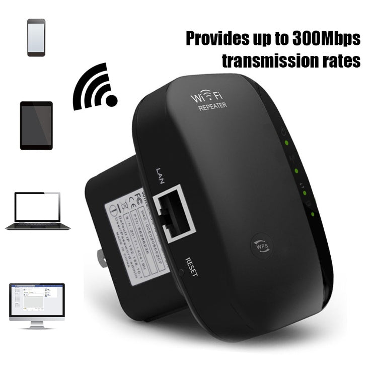 JMT-310154 Wireless WiFi Repeater Signal Amplifier - 300Mbps for Enhanced Internet Coverage