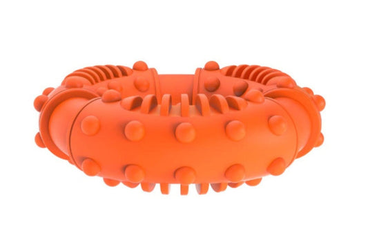 JMT-310794 Interactive Rubber Bite Ring - Five Horizontal Circles in Assorted Colors