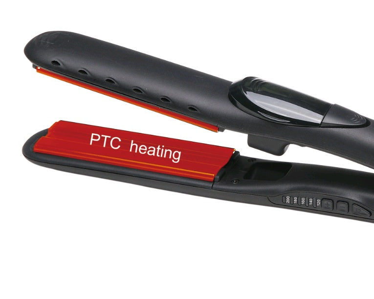 JMT-310794 Tourmaline Ceramic Steam Hair Straightener with Dual-Use Atomizing Feature for Wet and Dry Hair