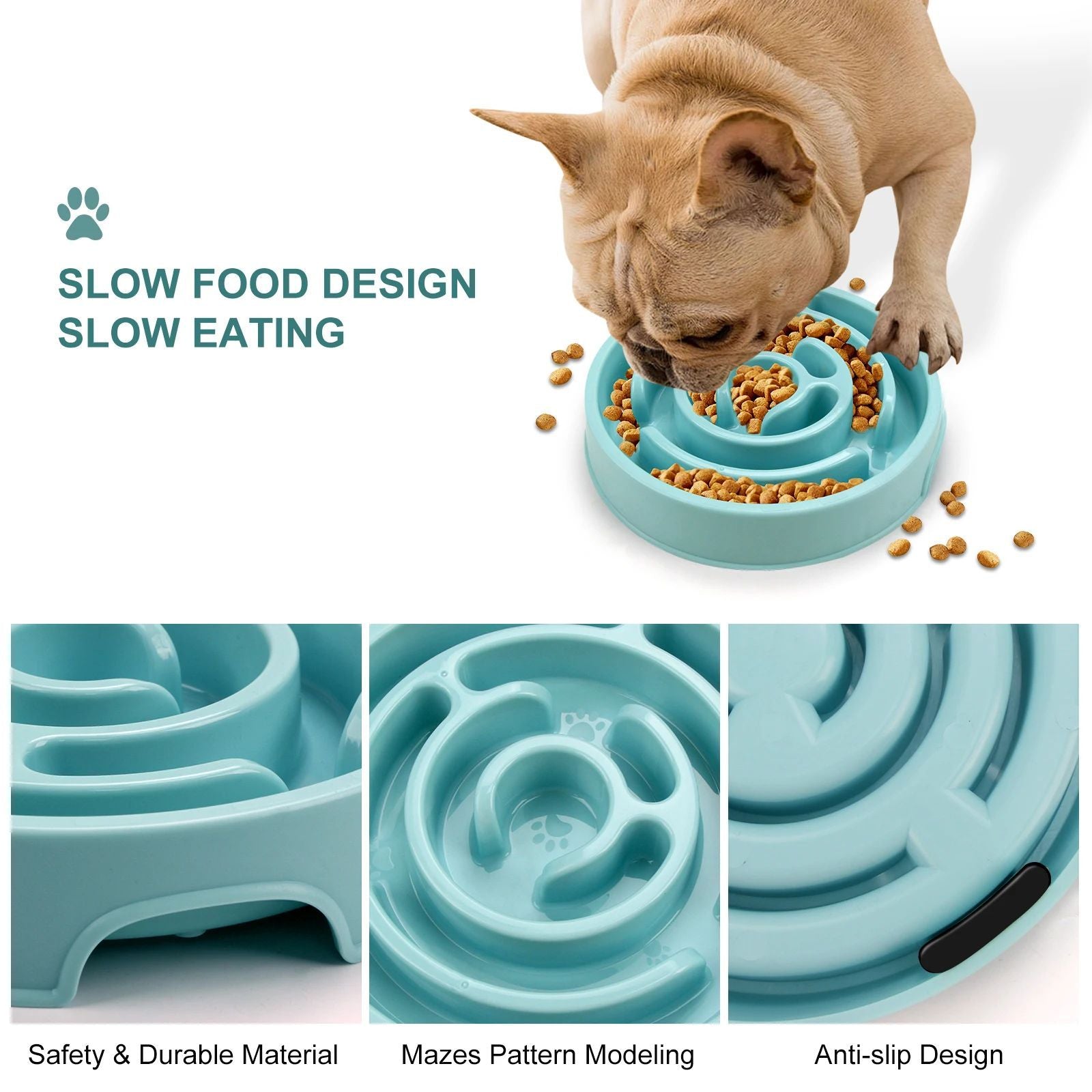 JMT-310986 Maze Slow Feeder Bowl for Dogs and Cats - Non-Slip, Anti-Gulping Design in Macaron Colors