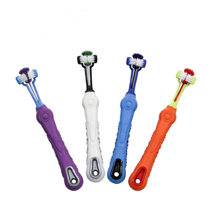 JMT-311050 Three-Sided Pet Toothbrush for Effective Tartar and Bad Breath Control