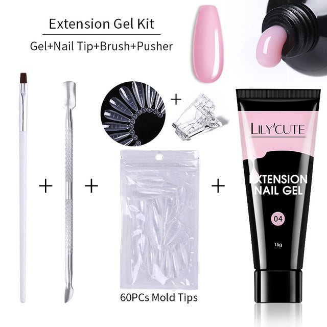JMT-311114 Nail Extension Gel Kit - 15ml with UV/LED Curing for Durable Nails