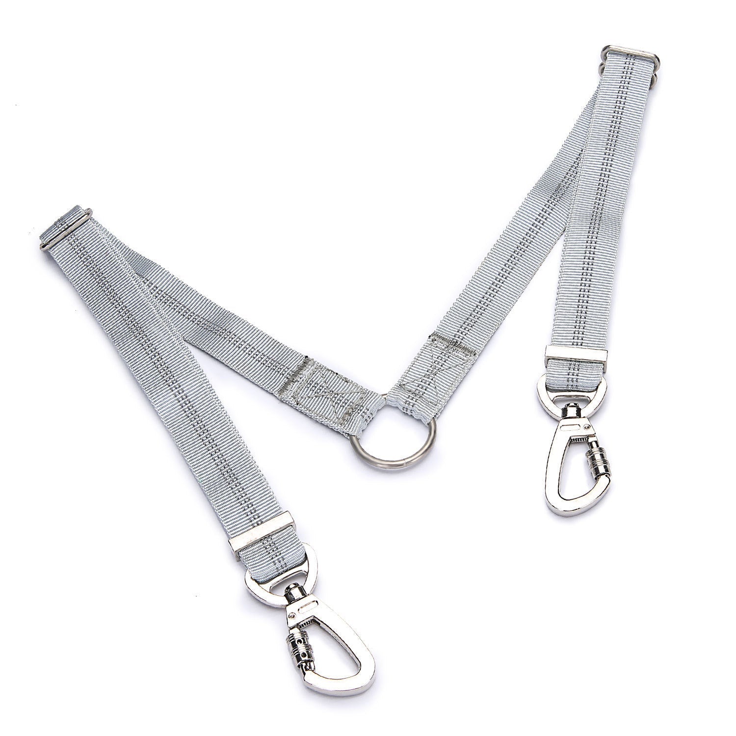 JMT-311306 Double-Ended Elastic Pet Leash for Two Dogs - Durable Imitation Nylon Design