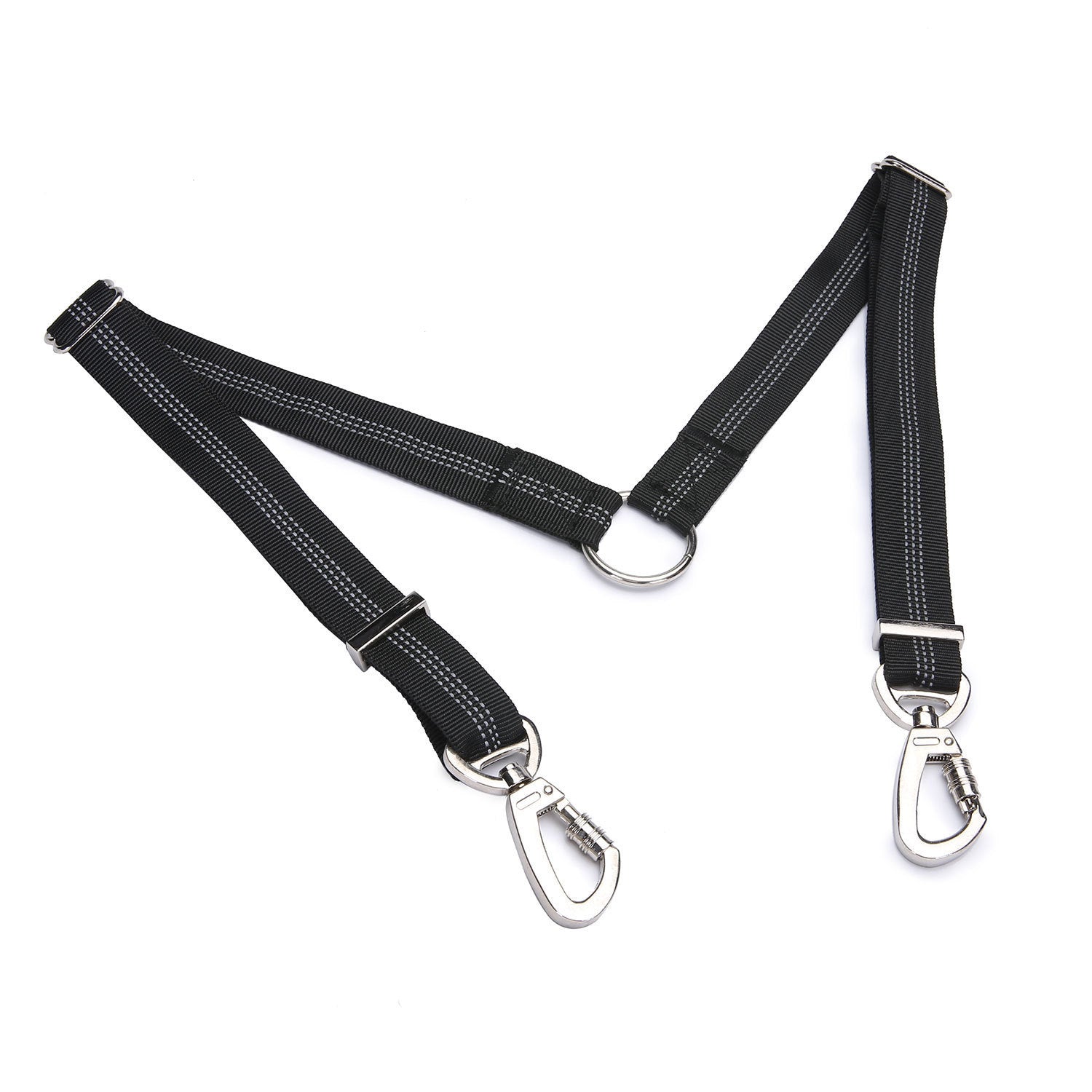 JMT-311306 Double-Ended Elastic Pet Leash for Two Dogs - Durable Imitation Nylon Design