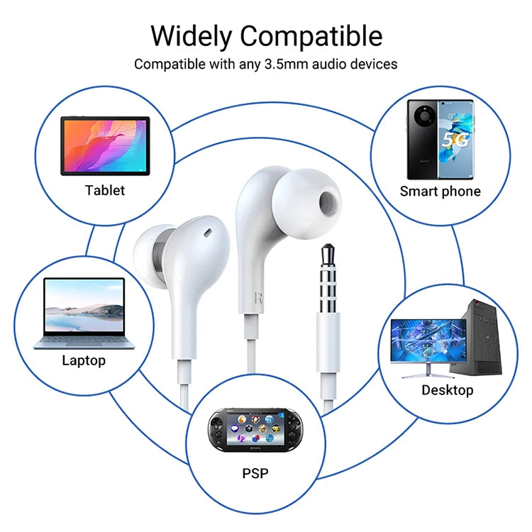 JMT-311626 Wired Gaming Earphones with Mic – Comfortable 3.5mm Headset for Mobile Phones