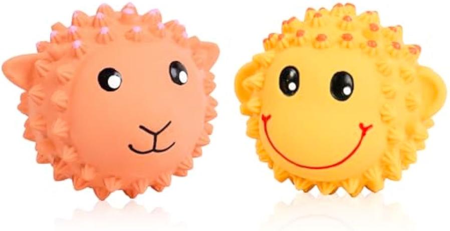 JMT-311946 Interactive Squeaky Dog Toys - Latex Spiky Fetch Balls for Small to Medium Dogs