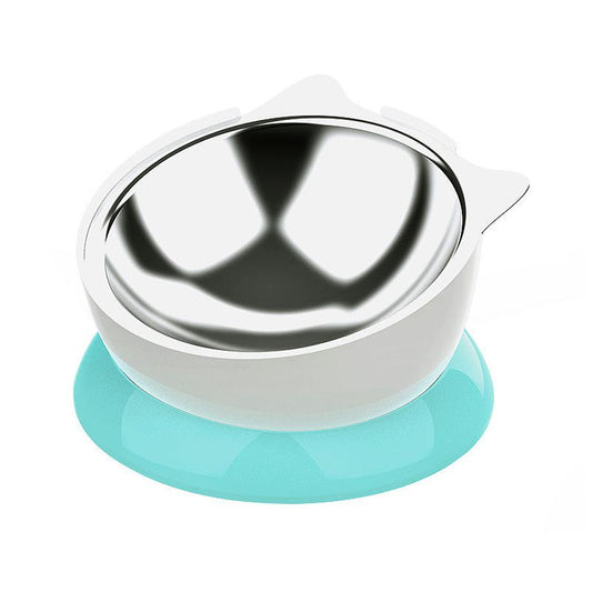 JMT-312138 Stainless Steel Cat Bowl with Non-Slip Base and Cute Ear Design