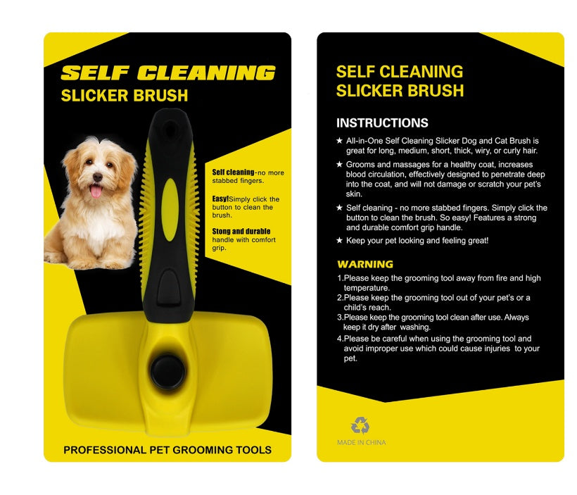 JMT-312202 Self-Cleaning Slicker Brush for Dogs and Cats - Stainless Steel and Heat-Resistant Design