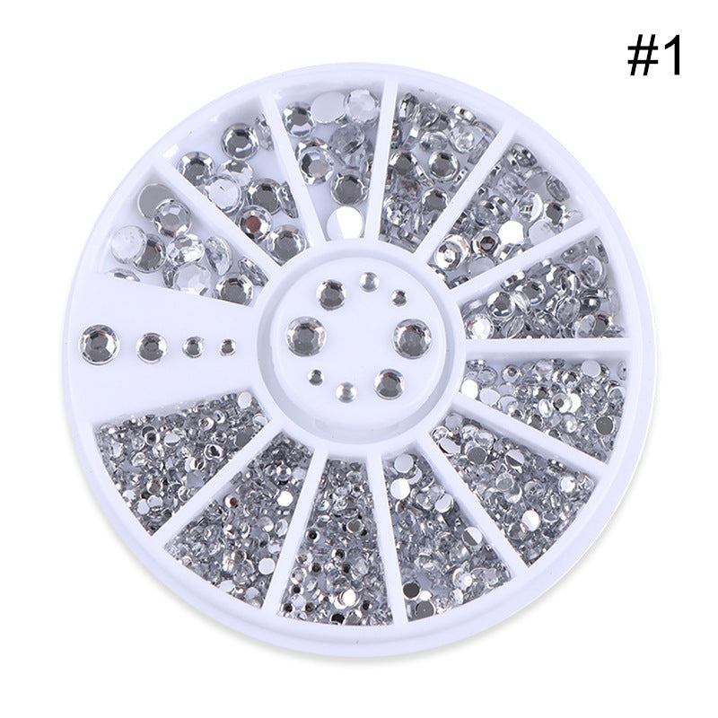 JMT-312266 Colored Diamond Nail Art Sequins - Flat Bottom Heart Beads Mix