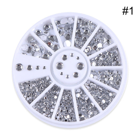 JMT-312266 Colored Diamond Nail Art Sequins - Flat Bottom Heart Beads Mix