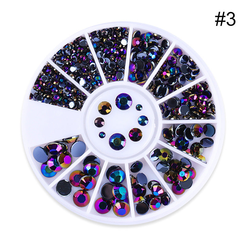 JMT-312266 Colored Diamond Nail Art Sequins - Flat Bottom Heart Beads Mix