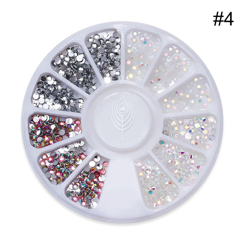 JMT-312266 Colored Diamond Nail Art Sequins - Flat Bottom Heart Beads Mix