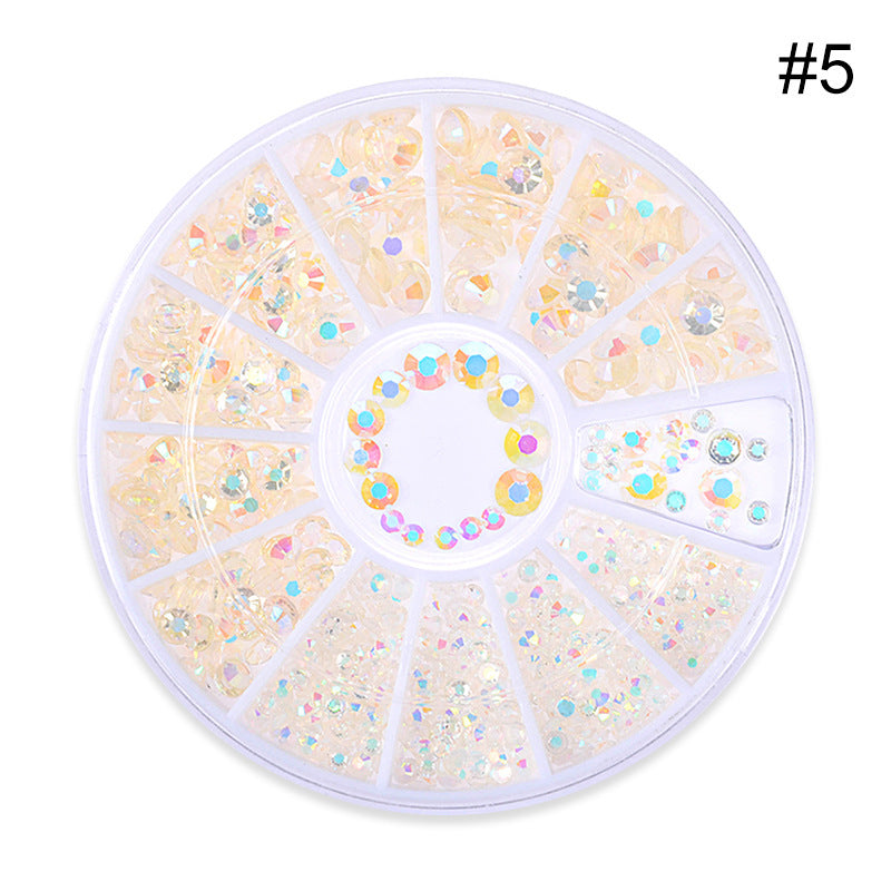 JMT-312266 Colored Diamond Nail Art Sequins - Flat Bottom Heart Beads Mix