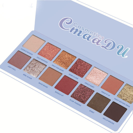 JMT-312394 14-Color Matte and Metallic Waterproof Glitter Eyeshadow Palette