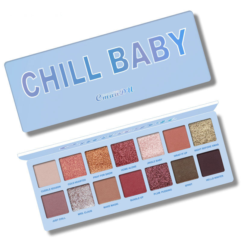 JMT-312394 14-Color Matte and Metallic Waterproof Glitter Eyeshadow Palette
