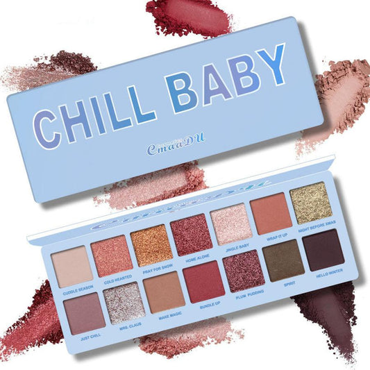 JMT-312394 14-Color Matte and Metallic Waterproof Glitter Eyeshadow Palette