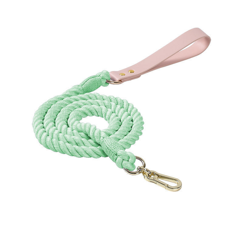 JMT-312458 Rainbow Adjustable Traction Rope and Collar for Medium and Large Dogs