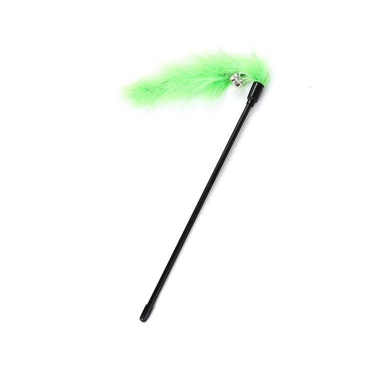 JMT-313098 Turkey Feather Cat Teaser Wand - Fun Interactive Play Stick for Cats, 27cm