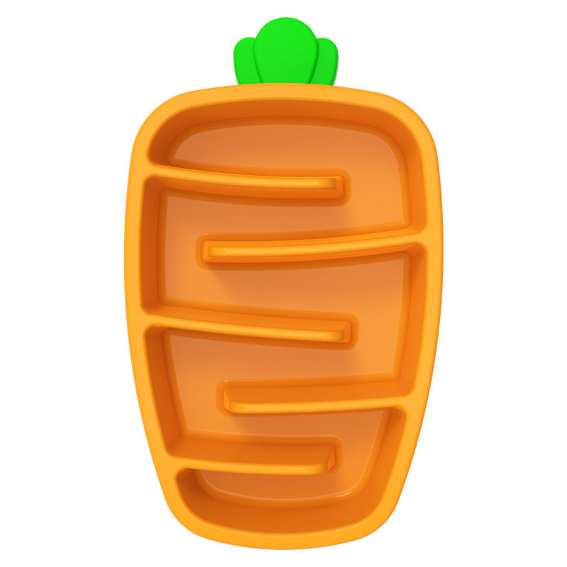 JMT-313290 Dog Slow Feeder Bowl for Small & Medium Dogs - Carrot Design, Non-Slip Melamine & Silicone, Ideal for Dry or Wet Food