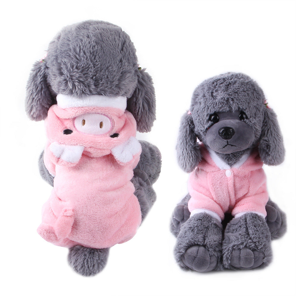 JMT-313738 Coral Velvet Cartoon Dog Clothing in Various Animal Designs for Small to Extra-Large Breeds