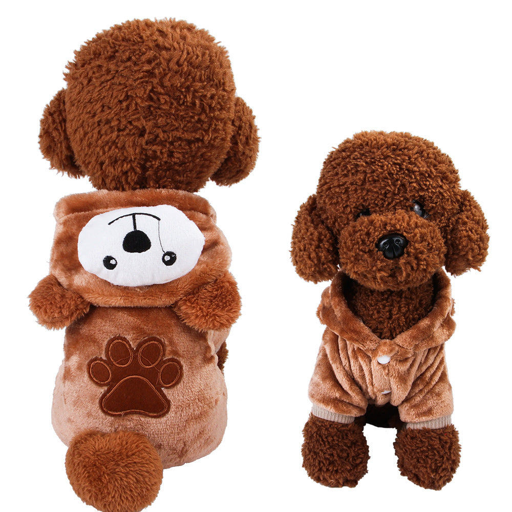 JMT-313738 Coral Velvet Cartoon Dog Clothing in Various Animal Designs for Small to Extra-Large Breeds