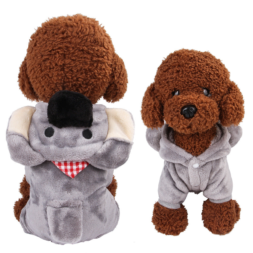 JMT-313738 Coral Velvet Cartoon Dog Clothing in Various Animal Designs for Small to Extra-Large Breeds