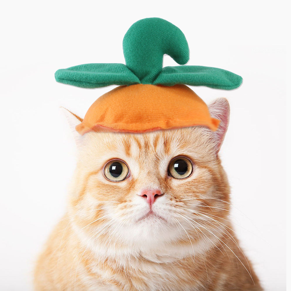 JMT-313930 Pet Green Leaf Pumpkin Hat for Pets – Decorative Cloth Headgear