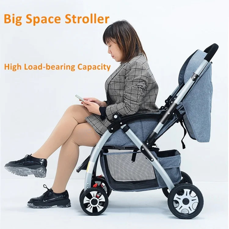JMT-314378 Classic Baby Stroller Wagon with Adjustable Seat and Reversible Handle
