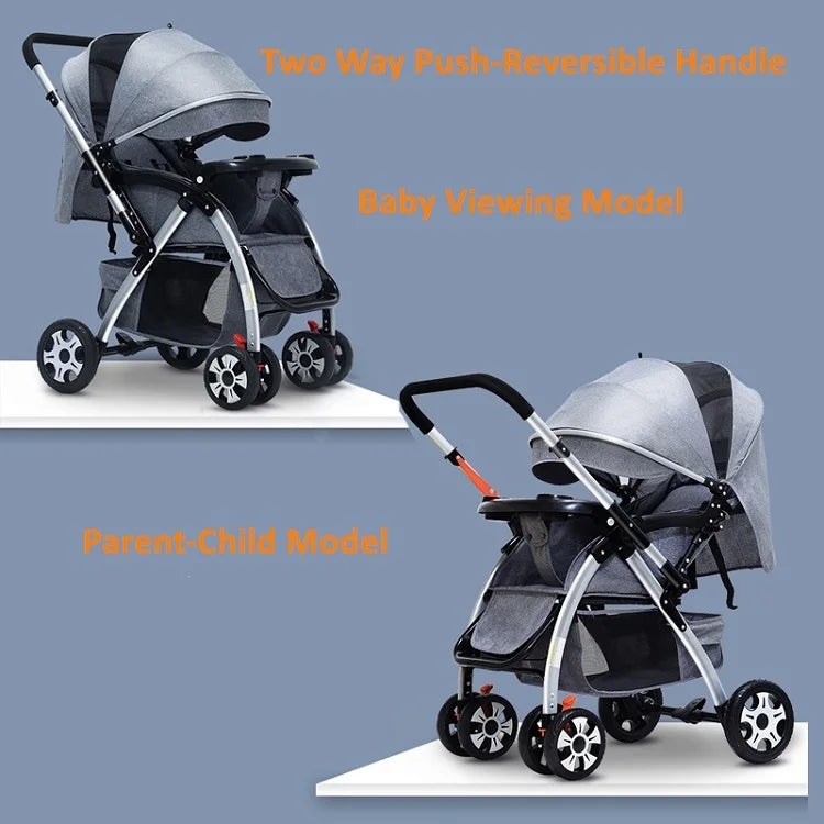 JMT-314378 Classic Baby Stroller Wagon with Adjustable Seat and Reversible Handle