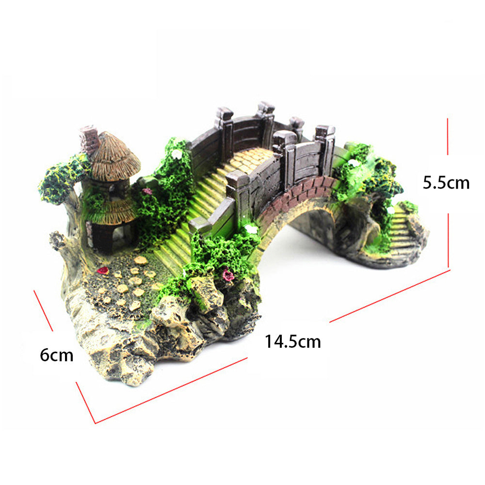 JMT-314442 Resin Retro Arch Bridge for Fish Tank Decoration and Turtle Climbing Platform