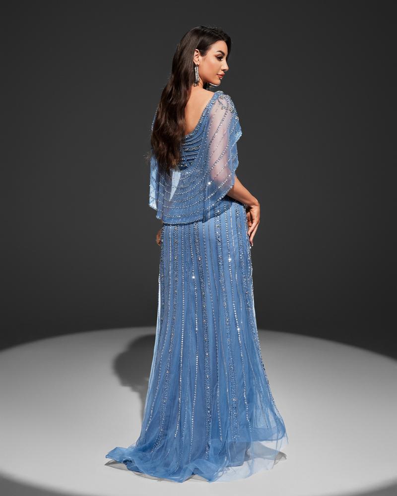 JMT-314506 Elegant Blue Evening Gown for Women - Style SH0078