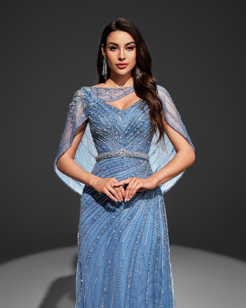 JMT-314506 Elegant Blue Evening Gown for Women - Style SH0078