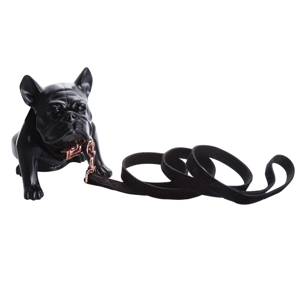 JMT-314762 Christmas Black Soft Collar and Leash Set with Unique Bow Tie for Dogs and Cats