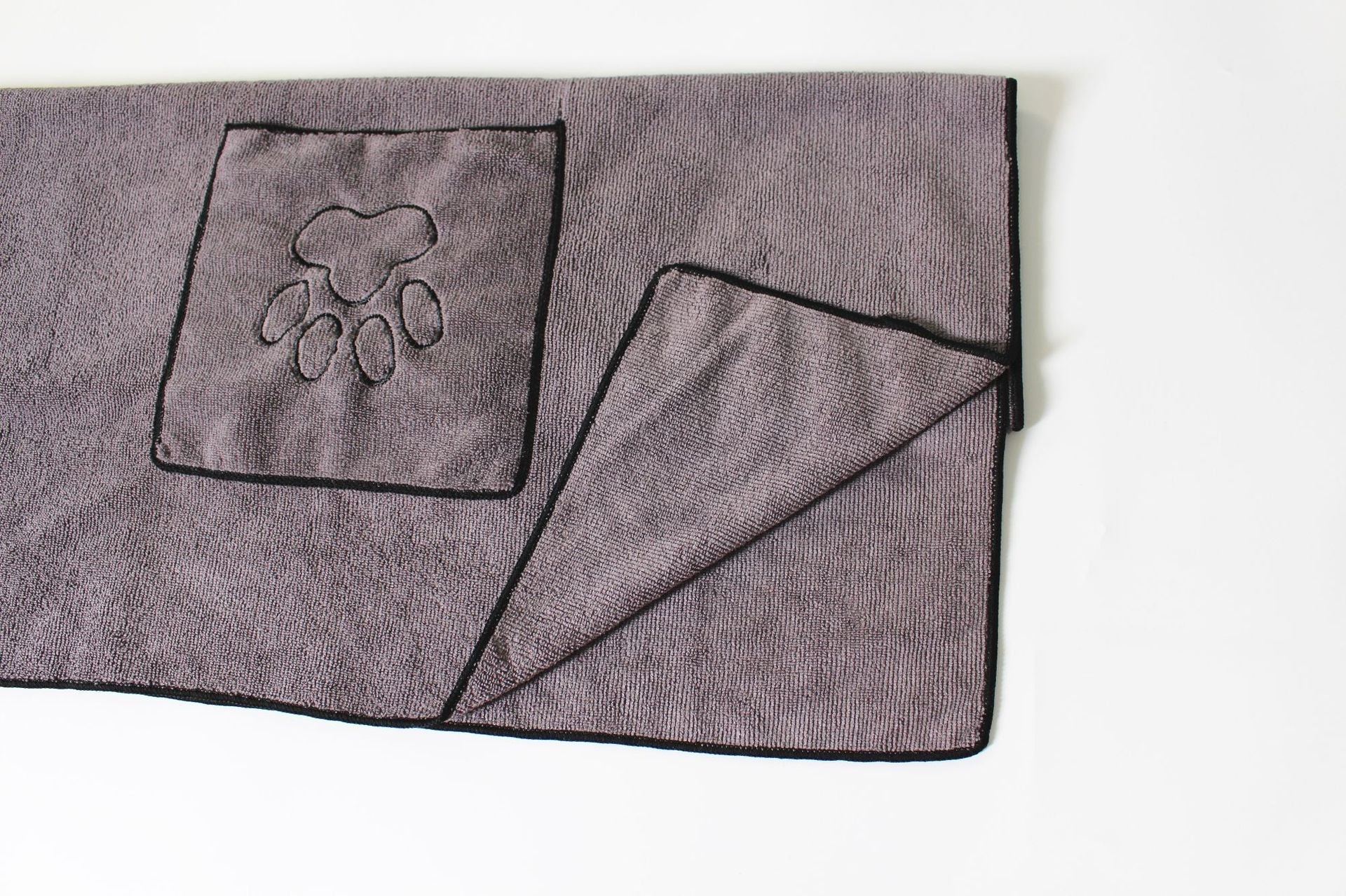 JMT-314890 Microfiber Pet Bath Towel - Absorbent Gray Square Towel, 50x100cm