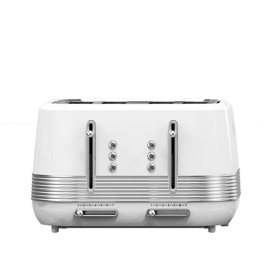 JMT-315082 Retro Vertical Electric Toaster with Custom Logo - Pink 4-Slice Bread and Burger Bun Slot