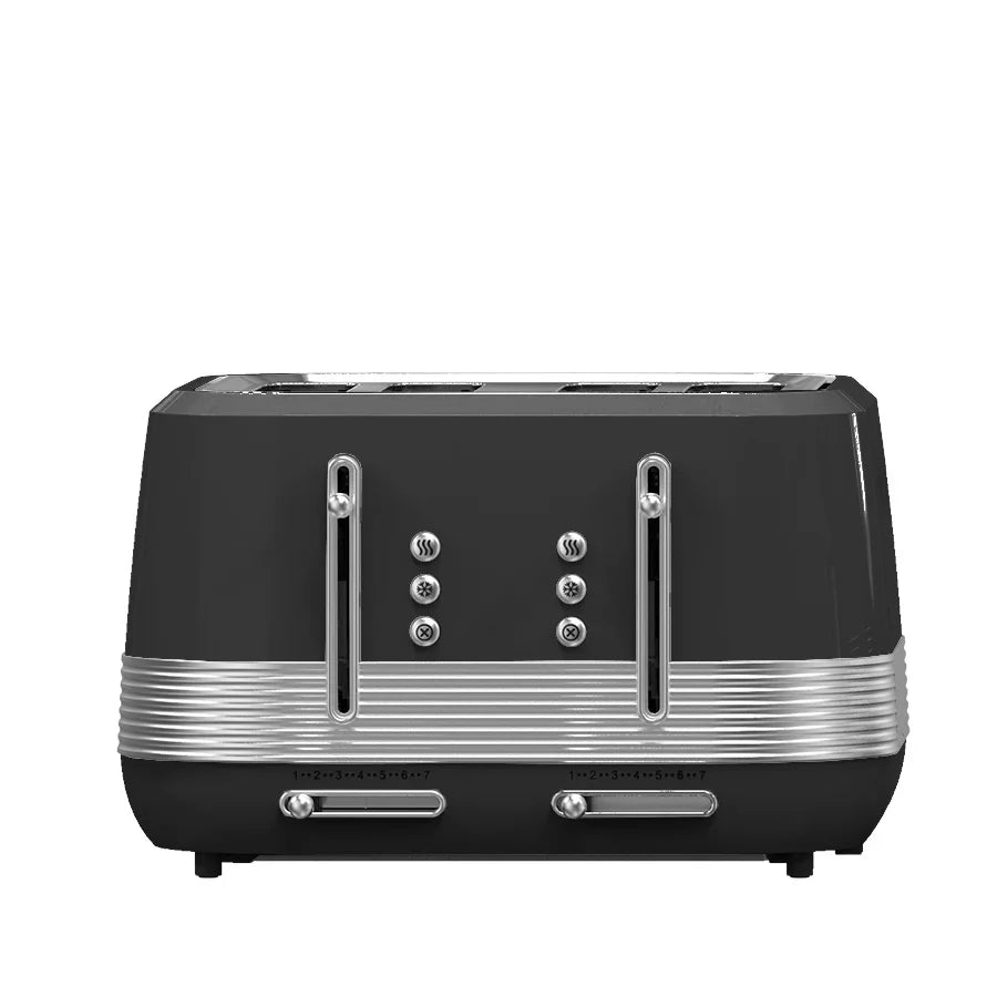 JMT-315082 Retro Vertical Electric Toaster with Custom Logo - Pink 4-Slice Bread and Burger Bun Slot
