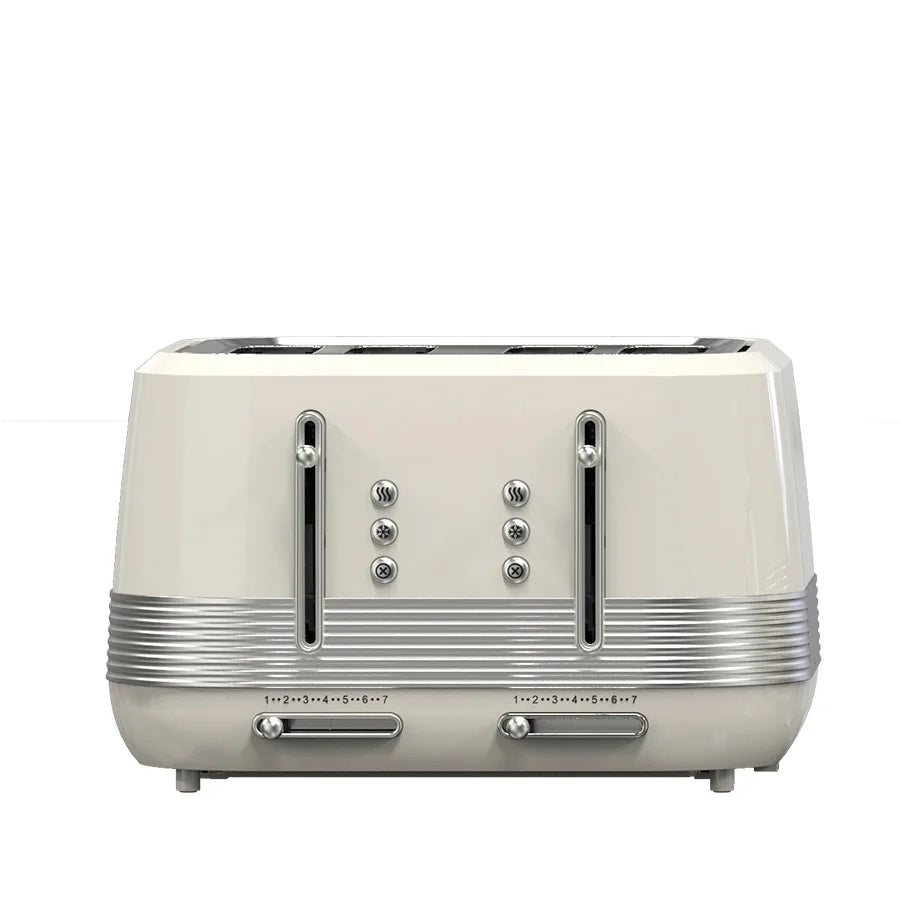 JMT-315082 Retro Vertical Electric Toaster with Custom Logo - Pink 4-Slice Bread and Burger Bun Slot