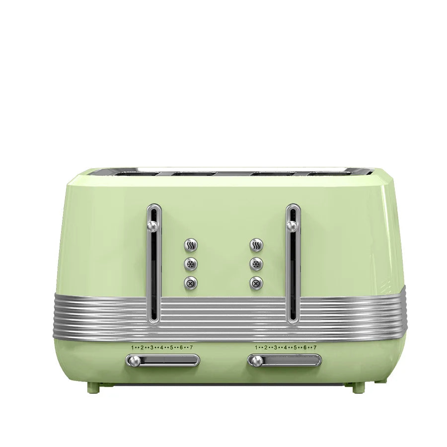 JMT-315082 Retro Vertical Electric Toaster with Custom Logo - Pink 4-Slice Bread and Burger Bun Slot