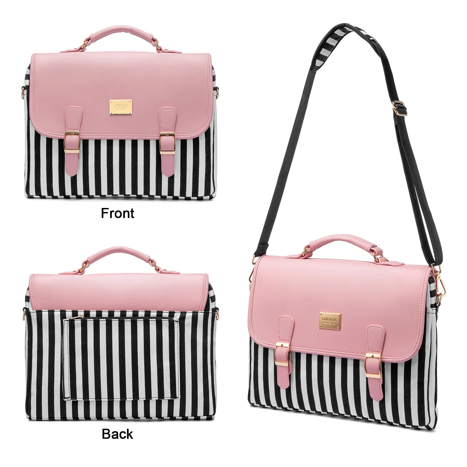 JMT-315082 Stylish Women's Canvas Laptop Bag for 15.6-Inch Laptops - Large Capacity Shoulder Briefcase for Office and School Use